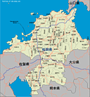 Map of Fukuoka prefecture.