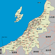 Map of Niigata prefecture.