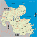 Map of Oita prefecture.