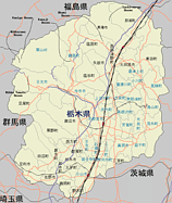 Map of Tochigi prefecture.
