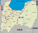 Map of Toyama prefecture.