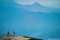 A hiker half way up Karamatsudake.