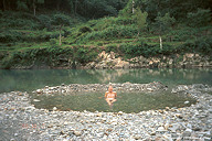 Kawayu onsen sennin-furo in Wakayama prefecture.