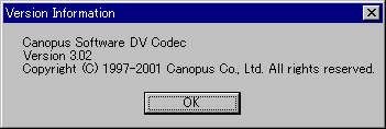 Canopus Software DV Codec Version 3.02